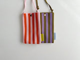 stripped phone pouch • bolsito movil rayas