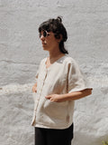patchwork 〰️ linen shirt *shapes edition*•camisa