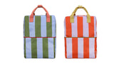 large striped backpack • mochila grande