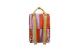 large striped backpack • mochila grande