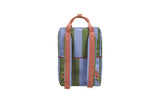 large striped backpack • mochila grande