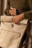 vegan leather backpack • mochila cuero vegano