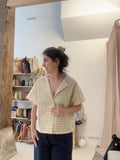 mustard grid shirt • camisa de cuadros oro