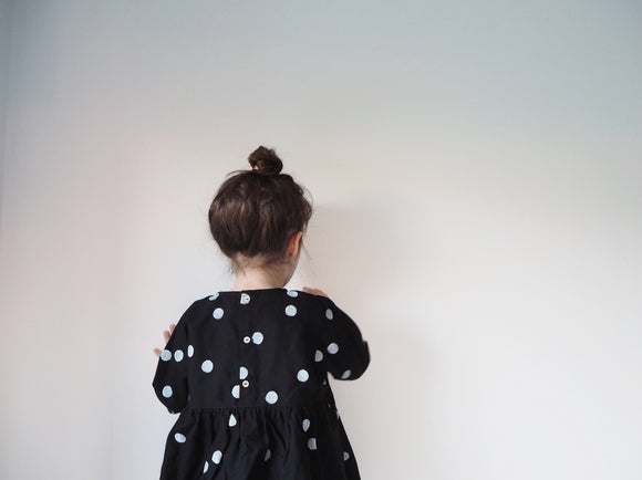 black / denim dotted dress