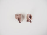 knitted booties with cord