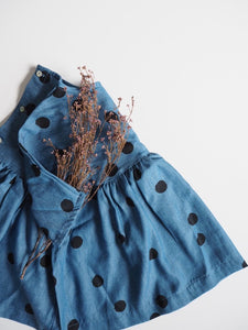 black / denim dotted dress