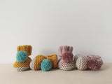 knitted booties PomPom