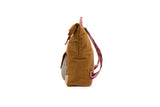 Large corduroy backpack - camel-mustard